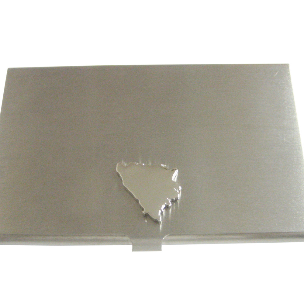 Bosnia Map Shape Pendant Business Card Holder